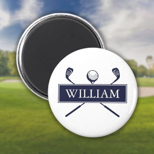 Navy Blue Personalisiert Name Golf Ball Clubs Magnet