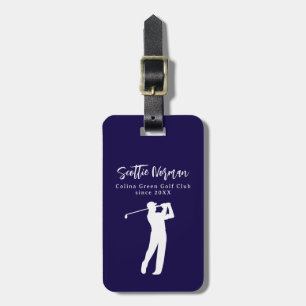Navy-Blue personalisierter Golfer-Name Gepäckanhänger