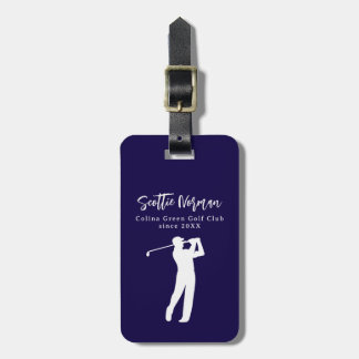 Navy-Blue personalisierter Golfer-Name Gepäckanhänger