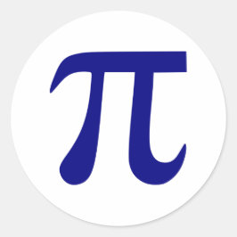 Navy Blue Pi Symbol Runder Aufkleber