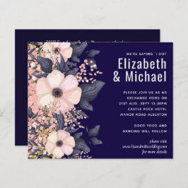 Navy Blue Pink Modernes Hochzeitsbudget