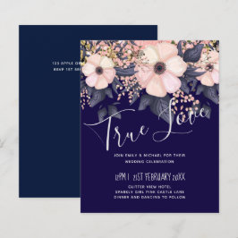 Navy Blue Pink Modernes Hochzeitsbudget