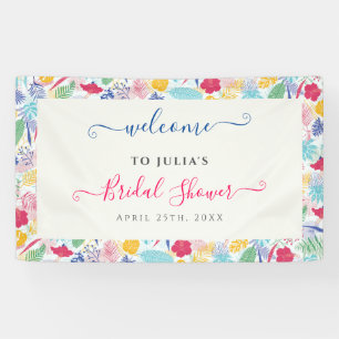 Navy Blue Pink Wild Rainforest Brautparty Banner