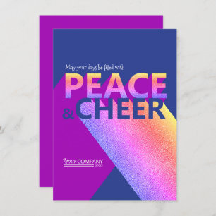 Navy Blue, Pink, Word Art Company Holiday Card Einladung