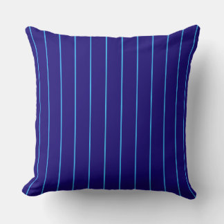Navy Blue Pinstripe Throw Pillow | Modern Coastal Kissen