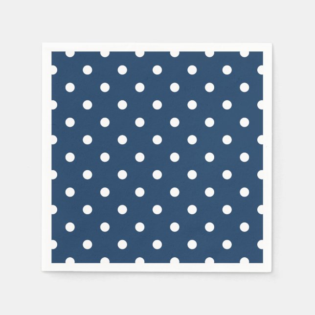 Navy Blue Polka Dot Serviette (Vorderseite)