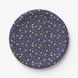 Navy Blue Polka Dots Elegante Paper Teller