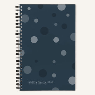 Navy Blue Pop Dots Spiral Bound Notizbuch