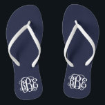 Navy Blue Preppy Script Monogram Flip Flops<br><div class="desc">BITTE KONTAKTIEREN SIE MICH VOR DER BESTELLUNG MIT IHREN MONOGRAMM-INITIALEN IN DIESER BESTELLUNG: ERSTE, LETZTE, MITTLERE. Ich werde Ihre Monografie anpassen und Ihnen den Link zu bestellen. Bitte warten Sie bis ich Ihnen den Link mit Ihrem individuellen Design geschickt habe. Niedliche Preppy drehe Sandalen personalisiert mit einem benutzerdefinierten Skript-Monogramm drehen....</div>