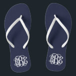 Navy Blue Preppy Script Monogram Flip Flops<br><div class="desc">BITTE KONTAKTIEREN SIE MICH VOR DER BESTELLUNG MIT IHREN MONOGRAMM-INITIALEN IN DIESER BESTELLUNG: ERSTE, LETZTE, MITTLERE. Ich werde Ihre Monografie anpassen und Ihnen den Link zu bestellen. Bitte warten Sie bis ich Ihnen den Link mit Ihrem individuellen Design geschickt habe. Niedliche Preppy drehe Sandalen personalisiert mit einem benutzerdefinierten Skript-Monogramm drehen....</div>