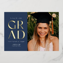 Navy Blue Pressed Foil Grad Block Abschluss Foil