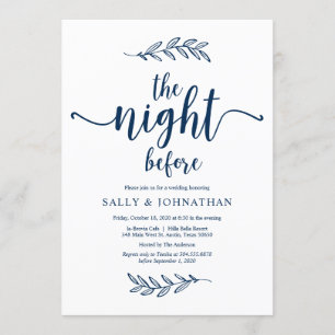 Navy Blue Probe Dinner Einladung