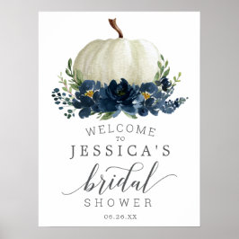 Navy Blue Pumpkin Brautparty Willkommenspopster Poster