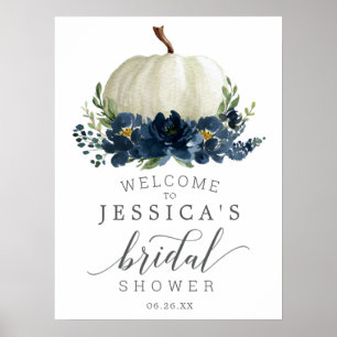 Navy Blue Pumpkin Brautparty Willkommenspopster Poster