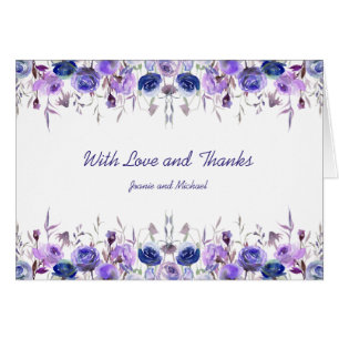 Navy Blue Purple Lavender Roses Thank You