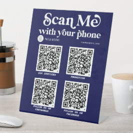 Navy Blue QR Code Networking Modernes Geschäftszei Sockelschild