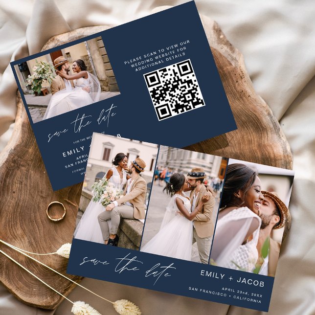 Navy Blue QR Code Save the Date 4 Foto0 (Von Creator hochgeladen)