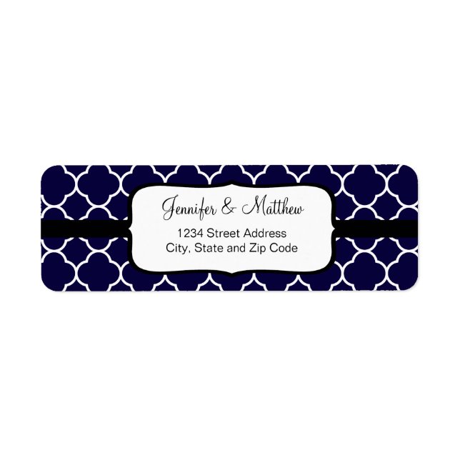 Navy Blue Quatrefoil Pattern (Vorne)