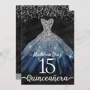 Navy Blue Quinceanera Einladung Cumpleanos