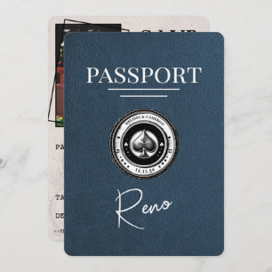 Navy Blue Reno Passport Save the Date