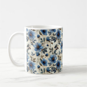 Navy Blue Retro Niedliche Vintage Elegante Chic Bl Kaffeetasse