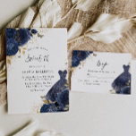 Navy Blue Rose & Dress Gold Sweet 16 Party Einladung<br><div class="desc">Navy Blue Rose & Dress Gold Sweet 16 Party Einladungen Mehr elegante Blumenmotive in unserem Geschäft! Sehen Sie sich die passende Kollektion in unserem Shop an</div>