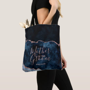 Navy Blue & Rose Gold Agate Mutter des Bräutigams