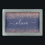 Navy Blue Rose Gold Blush Pink Glitzer Monogram Rechteckige Gürtelschnalle<br><div class="desc">Navy Blau und Rose Gold - Blush Pink Sparkle Glitzer Script Monogram Name Gürtel Schnalle. Das macht den perfekten Abschluss,  süß 16 16.,  18.,  21.,  30.,  40.,  50.,  60.,  70.,  80.,  90.,  100. Geburtstag,  Hochzeit,  Brautparty,  Jubiläum,  Babydusche oder Junggeselinnen-Abschied Geschenk für jemanden,  der Luxus und Chic Stil Lieben glänze.</div>