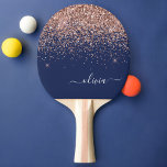 Navy Blue Rose Gold Blush Pink Glitzer Monogram Tischtennis Schläger<br><div class="desc">Rose Gold - Blush Pink und Navy Blue Sparkle Glitzer Script Monogram Name Ping Pong Paddle. Das macht den perfekten 16 Geburtstag,  Hochzeit,  Brautparty,  Jubiläum,  Babydusche oder Junggeselinnen-Abschied Geschenk für jemanden,  der Lieben glamourösen Luxus und schicke Stile.</div>