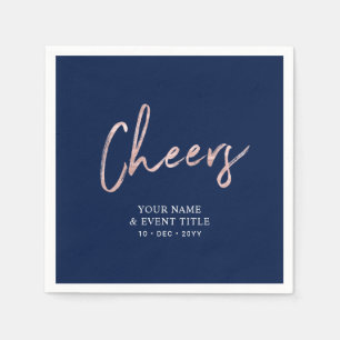 Navy Blue & Rose Gold   Feierlichkeiten zum Party Serviette