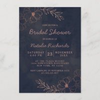 Navy Blue & Rose Gold Foil Wedding Brautparty