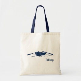 Navy Blue Rowboat Graphic Personalisiert Tragetasche