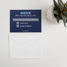 Navy Blue RSVP Card mit Guest Message Lines Karte