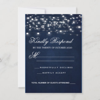 Navy Blue RSVP-Karte