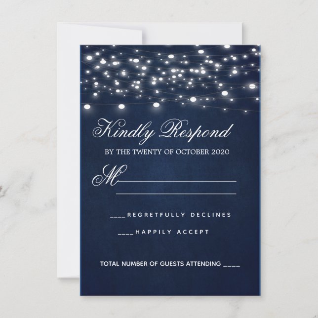 Navy Blue RSVP-Karte (Vorderseite)