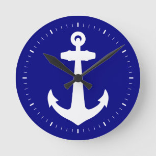 Navy Blue Runde Wanduhr