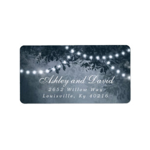 Navy Blue Rustic Treueleuchten geben Adresse-Label Adressaufkleber