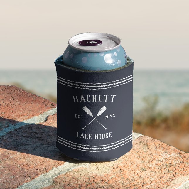 Navy Blue Rustico Oars Personalisiert Lake House Dosenkühler (Von Creator hochgeladen)