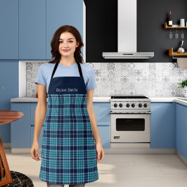 Navy Blue Scottish Tartan Pattern Schürze