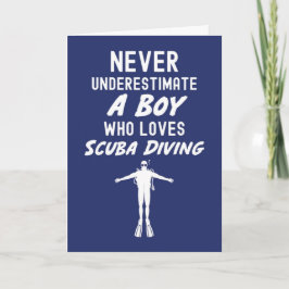Navy Blue Scuba Diving Cards For Boys Diver Ocean Karte