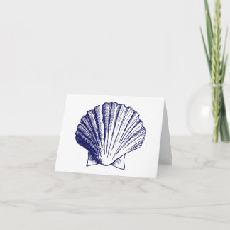 Navy Blue Sea Muschel Vielen Dank Notizkarten Karte