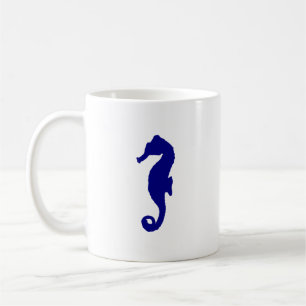 Navy Blue Seepferd Kaffeetasse