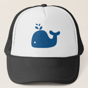 Navy Blue Silhouette Whale Truckerkappe