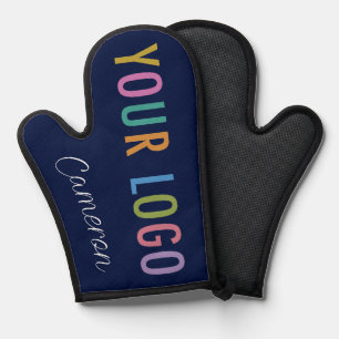 Navy Blue Silicon Oven Mitt Custom Logo & Name Ofenhandschuh