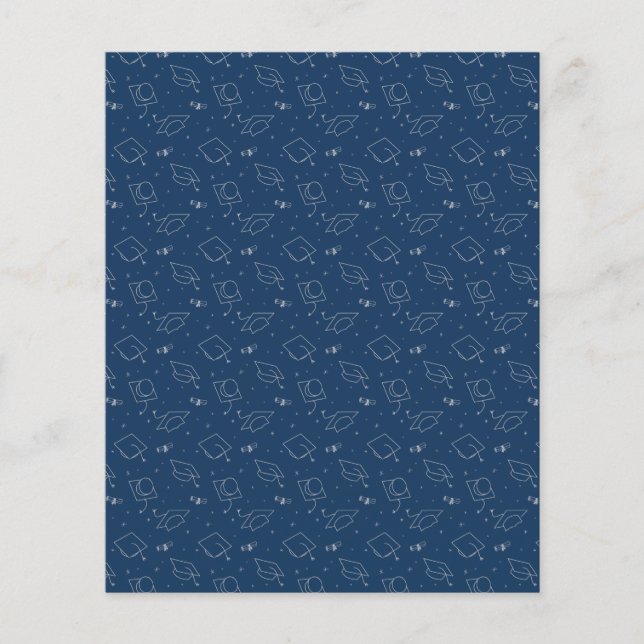 Navy Blue & Silver Abschluss Scrapbook Paper (Vorderseite)
