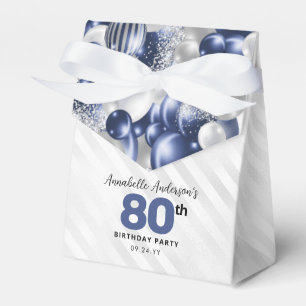 Navy Blue Silver Ballon Glitzer Gunst Birthday Geschenkschachtel