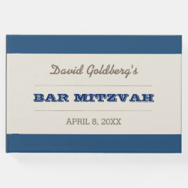 Navy Blue & Silver Bar Mitzvah Gästebuch