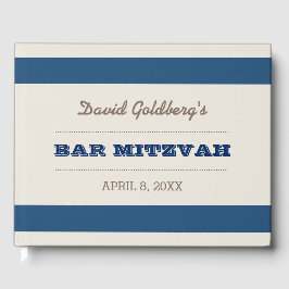 Navy Blue & Silver Bar Mitzvah Gästebuch