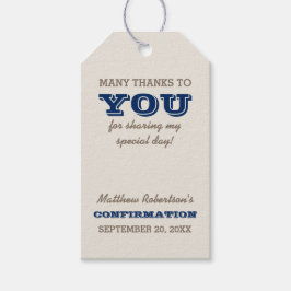 Navy Blue & Silver Bestätigung Vielen Dank Geschenkanhänger