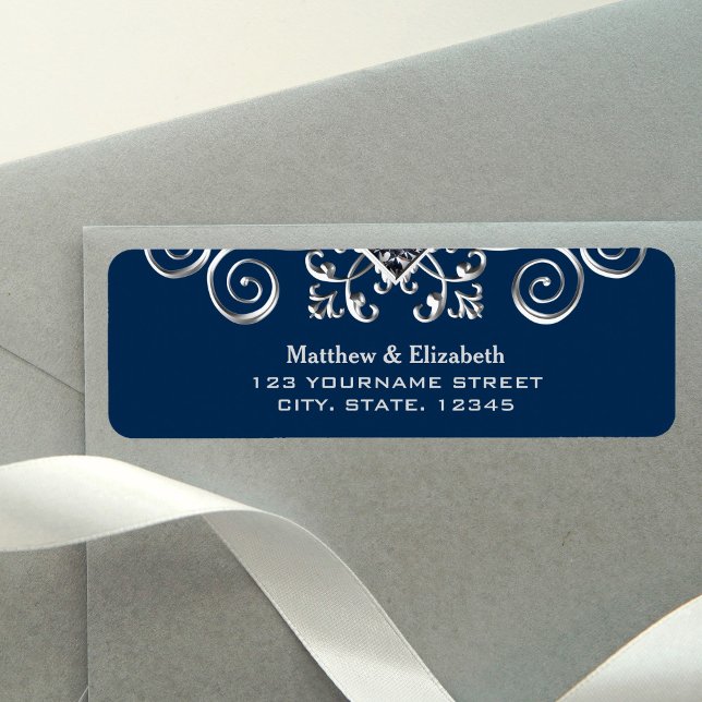 Navy Blue Silver Blüh Wedding (Von Creator hochgeladen)